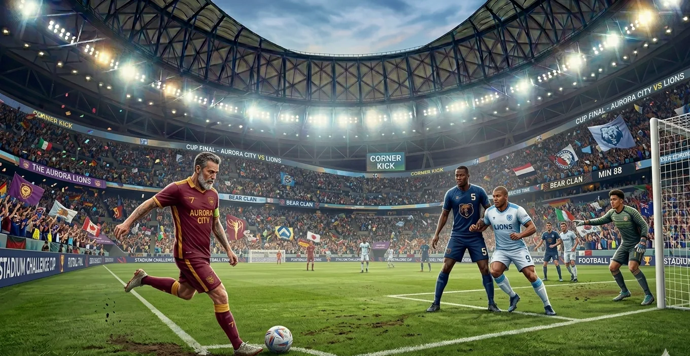 A corner kick being set up during a FIFA World Cup 2026 match