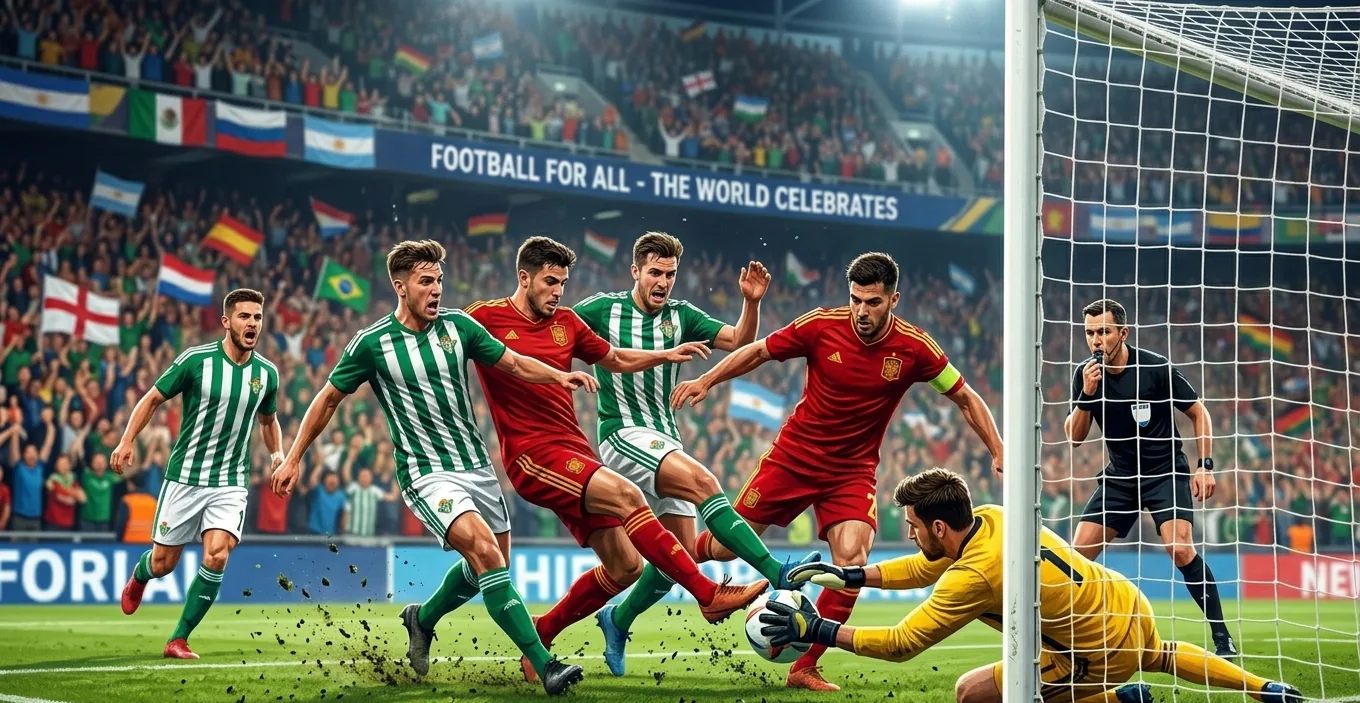 A spectacular goalmouth save during a FIFA World Cup live match